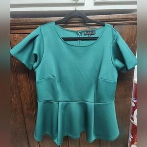 Eloquii Green Dress Top Fit and Flare Size 18